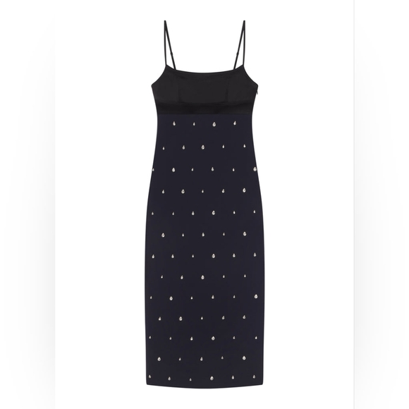 A.L.C. Alana Black and Navy Midi Dress - Picture 6 of 14
